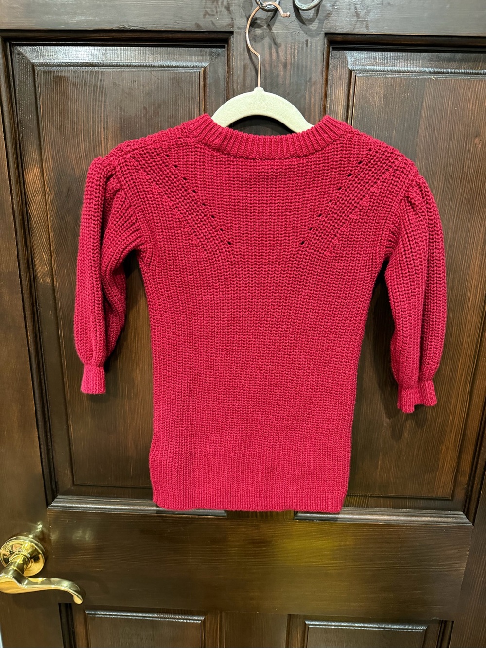 GAP Raspberry Red Crewneck Knit Sweater - Picture 3 of 3